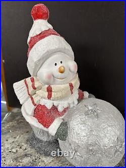 Rare Kringle Express 16 LED LIGHTED Winter Snowman Kid Snowball Star Glitter Rare Kringle Express 16 LED LIGHTED Winter Snowman Kid Snowball Star Glitter