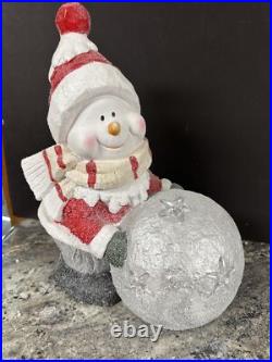 Rare Kringle Express 16 LED LIGHTED Winter Snowman Kid Snowball Star Glitter Rare Kringle Express 16 LED LIGHTED Winter Snowman Kid Snowball Star Glitter