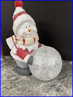 Rare Kringle Express 16 LED LIGHTED Winter Snowman Kid Snowball Star Glitter Rare Kringle Express 16 LED LIGHTED Winter Snowman Kid Snowball Star Glitter