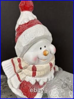Rare Kringle Express 16 LED LIGHTED Winter Snowman Kid Snowball Star Glitter Rare Kringle Express 16 LED LIGHTED Winter Snowman Kid Snowball Star Glitter