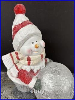 Rare Kringle Express 16 LED LIGHTED Winter Snowman Kid Snowball Star Glitter Rare Kringle Express 16 LED LIGHTED Winter Snowman Kid Snowball Star Glitter
