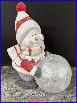 Rare Kringle Express 16 LED LIGHTED Winter Snowman Kid Snowball Star Glitter Rare Kringle Express 16 LED LIGHTED Winter Snowman Kid Snowball Star Glitter