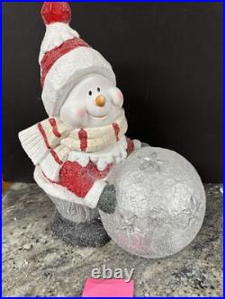 Rare Kringle Express 16 LED LIGHTED Winter Snowman Kid Snowball Star Glitter Rare Kringle Express 16 LED LIGHTED Winter Snowman Kid Snowball Star Glitter