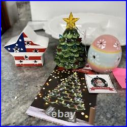 Rare Mr Christmas Divided Serving Platter Lighted Patriotic Star Easter Egg Tree