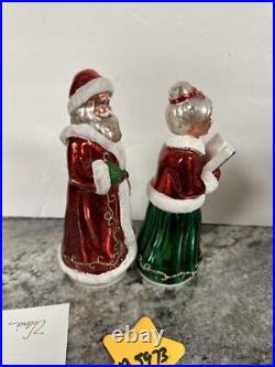 Rare Mr & Mrs Santa Claus Lighted Mercury Glass Christmas Valerie Parr Hill 8