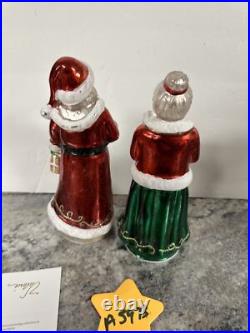 Rare Mr & Mrs Santa Claus Lighted Mercury Glass Christmas Valerie Parr Hill 8