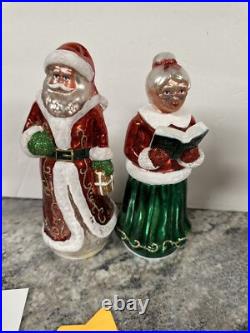 Rare Mr & Mrs Santa Claus Lighted Mercury Glass Christmas Valerie Parr Hill 8