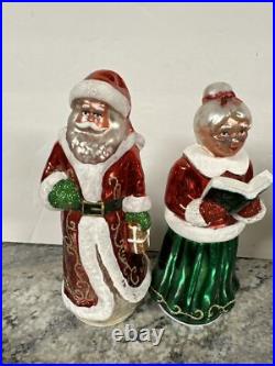 Rare Mr & Mrs Santa Claus Lighted Mercury Glass Christmas Valerie Parr Hill 8