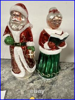 Rare Mr & Mrs Santa Claus Lighted Mercury Glass Christmas Valerie Parr Hill 8