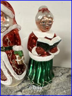 Rare Mr & Mrs Santa Claus Lighted Mercury Glass Christmas Valerie Parr Hill 8