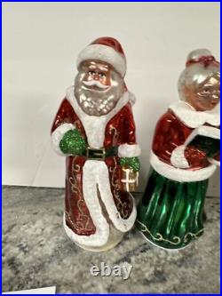 Rare Mr & Mrs Santa Claus Lighted Mercury Glass Christmas Valerie Parr Hill 8
