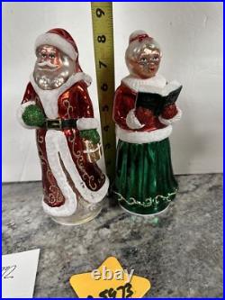 Rare Mr & Mrs Santa Claus Lighted Mercury Glass Christmas Valerie Parr Hill 8