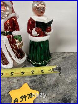 Rare Mr & Mrs Santa Claus Lighted Mercury Glass Christmas Valerie Parr Hill 8