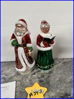 Rare Mr & Mrs Santa Claus Lighted Mercury Glass Christmas Valerie Parr Hill 8