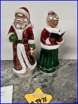 Rare Mr & Mrs Santa Claus Lighted Mercury Glass Christmas Valerie Parr Hill 8