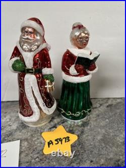 Rare Mr & Mrs Santa Claus Lighted Mercury Glass Christmas Valerie Parr Hill 8