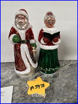 Rare Mr & Mrs Santa Claus Lighted Mercury Glass Christmas Valerie Parr Hill 8