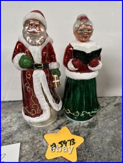 Rare Mr & Mrs Santa Claus Lighted Mercury Glass Christmas Valerie Parr Hill 8