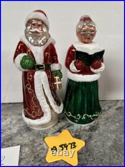 Rare Mr & Mrs Santa Claus Lighted Mercury Glass Christmas Valerie Parr Hill 8