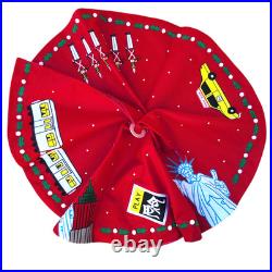Rare NEW Michael Storrings New York City NYC Christmas Tree SKIRT Taxi Subway
