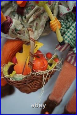 Rare Winward Pumpkin Head Figurines Set Fall Halloween Decor Pair Whimsy