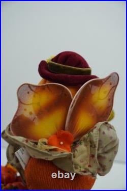 Rare Winward Pumpkin Head Figurines Set Fall Halloween Decor Pair Whimsy