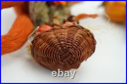 Rare Winward Pumpkin Head Figurines Set Fall Halloween Decor Pair Whimsy