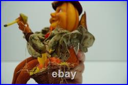Rare Winward Pumpkin Head Figurines Set Fall Halloween Decor Pair Whimsy