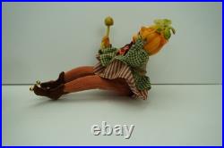 Rare Winward Pumpkin Head Figurines Set Fall Halloween Decor Pair Whimsy