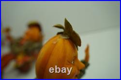 Rare Winward Pumpkin Head Figurines Set Fall Halloween Decor Pair Whimsy