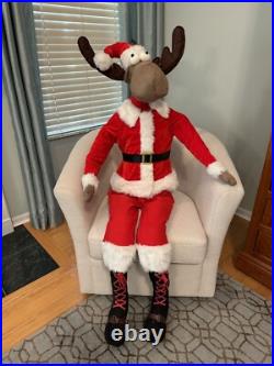 Raz Imports Jumbo Santa Moose 58H NEW Raz Imports Jumbo Santa Moose 58H NEW