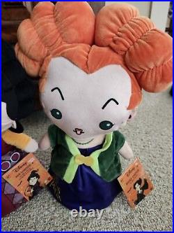 Read-Lot 4 Hocus Pocus Binx, Winifred, Mary, Sarah Greeter Plush Approx 15-19 in