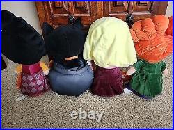 Read-Lot 4 Hocus Pocus Binx, Winifred, Mary, Sarah Greeter Plush Approx 15-19 in