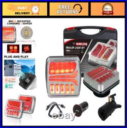Rechargeable Magnetic Wireless Trailer Lights Waterproof LED Tow Light Kit for