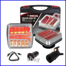 Rechargeable Magnetic Wireless Trailer Lights Waterproof LED Tow Light Kit for