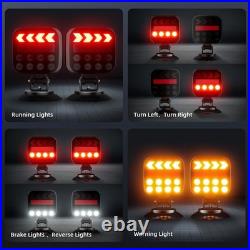 Rechargeable Wireless Magnetic Trailer Lights LED Tow Lights for Trucks, RVs