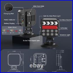 Rechargeable Wireless Magnetic Trailer Lights LED Tow Lights for Trucks, RVs
