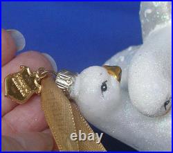 Reed & Barton Two Turtle Doves Glass Xmas Ornament C2966 Swarovski Crystal
