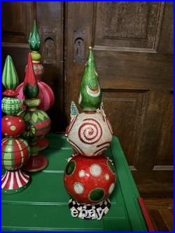 Regency Finial Topiary set Of 3 Christmas