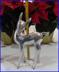 Reindeer 3 Piece Set Polished Aluminum Metal 13 3/4- 10- 6 Winter Decor