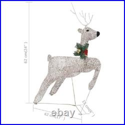 Reindeer And Sleigh Christmas Decoration Set of 4 Gold Mesh, Metal Reindeer And Sleigh Christmas Decoration Set of 4 Gold Mesh, Metal