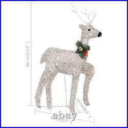 Reindeer And Sleigh Christmas Decoration Set of 4 Gold Mesh, Metal Reindeer And Sleigh Christmas Decoration Set of 4 Gold Mesh, Metal