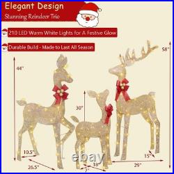 Reindeer Christmas Decoration for Yard, 3-Piece Light Up Reindeer Family for