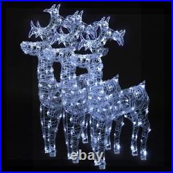 Reindeer Christmas Decorations 3 pcs 23.6x6.3x39.4 Acrylic