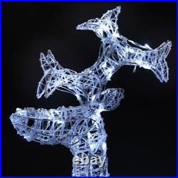 Reindeer Christmas Decorations 3 pcs 23.6x6.3x39.4 Acrylic