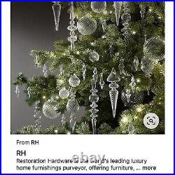 Restoration Hardware ARTISAN Handblown Glass Ornament Clear 10 FLUTED FINIAL