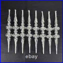 Restoration Hardware ARTISAN Handblown Glass Ornament Clear 10 FLUTED FINIAL