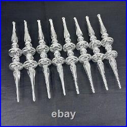 Restoration Hardware ARTISAN Handblown Glass Ornament Clear 10 FLUTED FINIAL