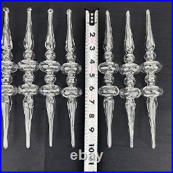Restoration Hardware ARTISAN Handblown Glass Ornament Clear 10 FLUTED FINIAL