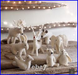 Restoration Hardware Ornaments Animal Felt Set Of 8 NWT HTF Baby Child Christmas